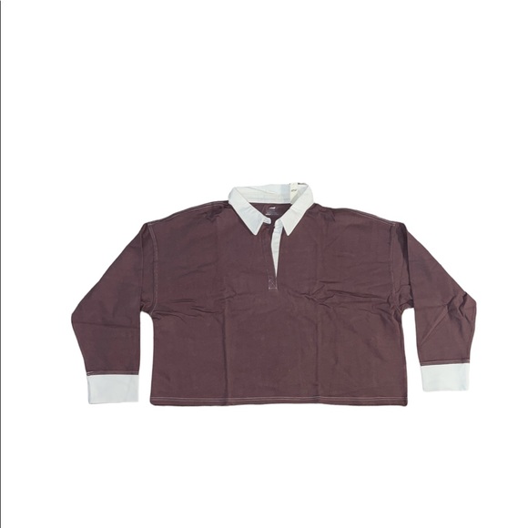 Aerie Long Sleeve cropped polo T-shirt - Picture 6 of 6
